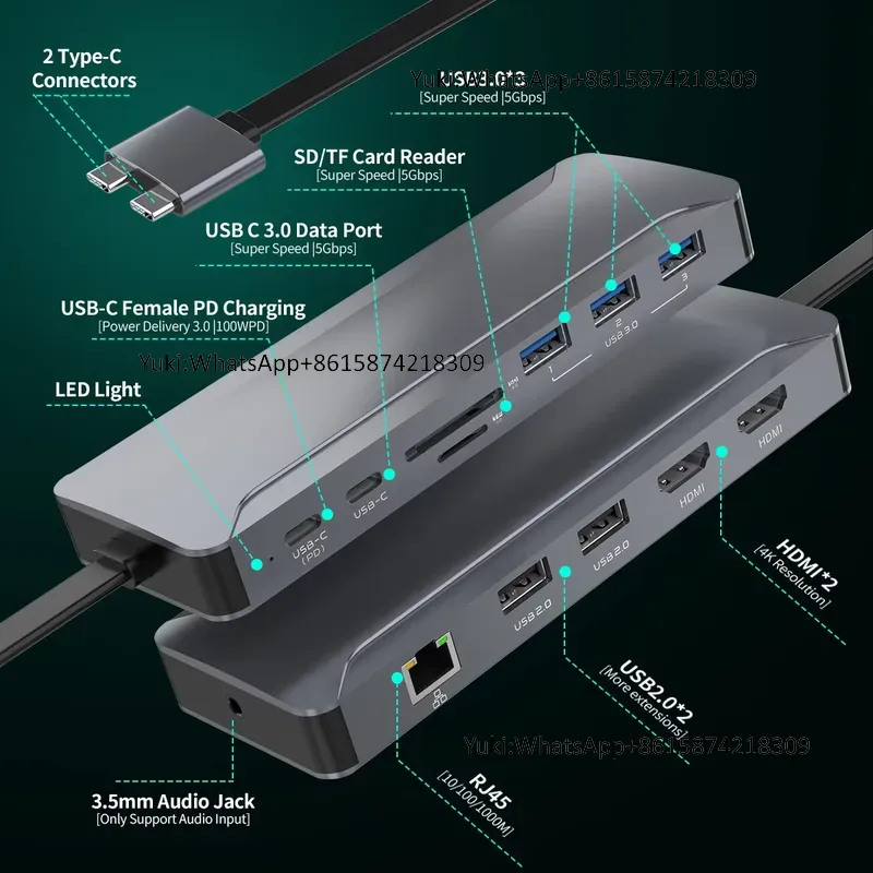 Usb Hub - Docking Station USB C 5-in-1 con