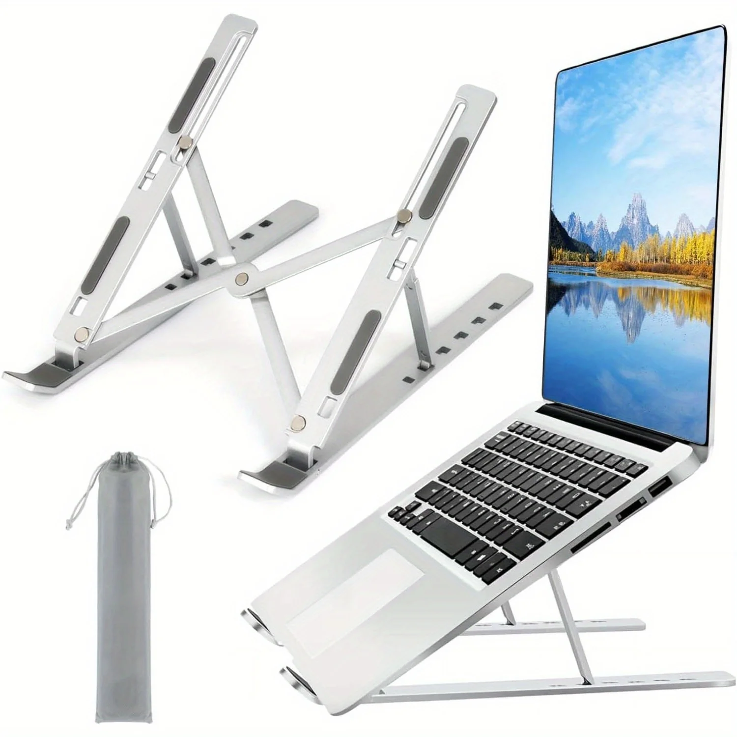 Laptop Cooling Pad - Supporto per laptop regolabile in alluminio: