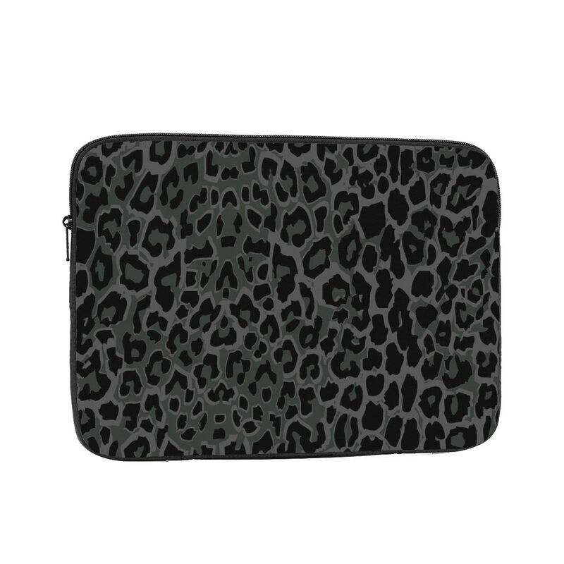 Laptop Sleeve - Borsa per Laptop Leopardata Nera, Valigetta
