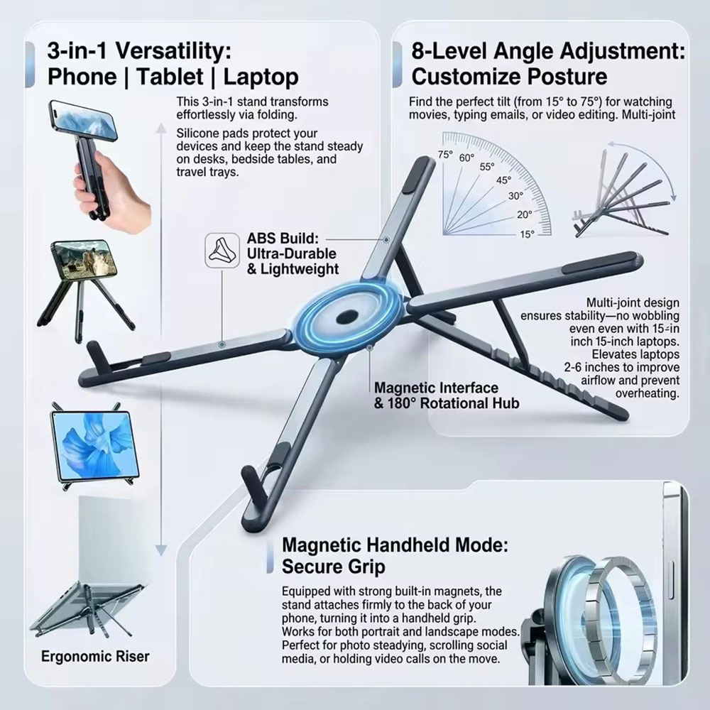 Laptop Stand - Supporto Magnetico Portatile per Telefono e
